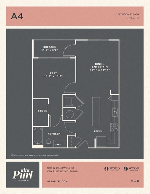 a floor plan for an apartment with a bedroom and a bathroom
